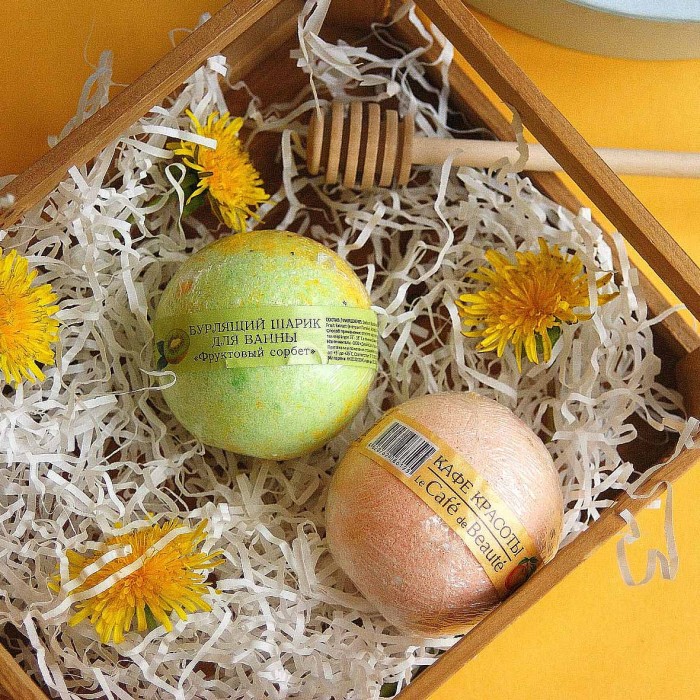 Шар бурлящий Кафе красоты Цитрусовый сорбет 120гр