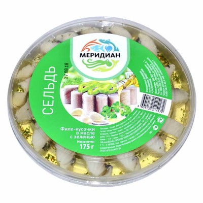 Сельдь Меридиан в масле с зеленью 175гр пэт