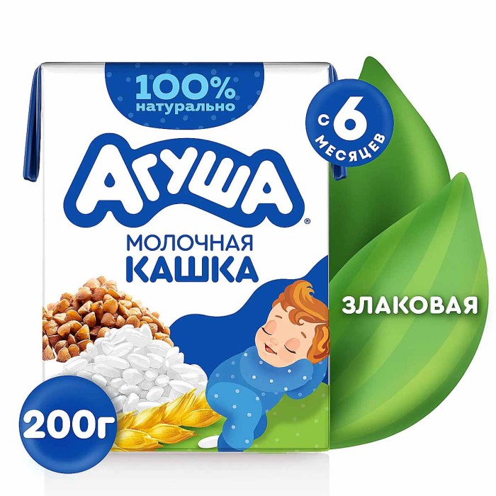 Каша Агуша Засыпай-ка молочно-злаковая с 6мес 0,19л т/п