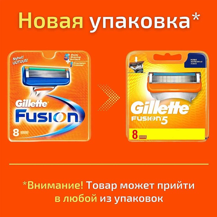 Кассеты сменные Gillette Fusion 8шт к/у