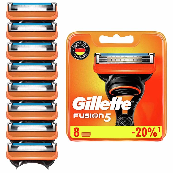 Кассеты сменные Gillette Fusion 8шт к/у