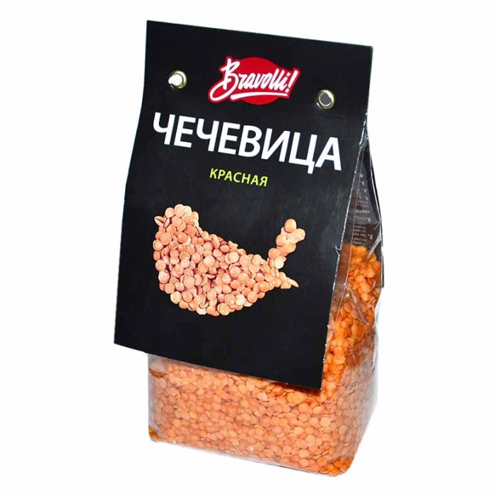 Чечевица Bravolli красная 350гр м/у