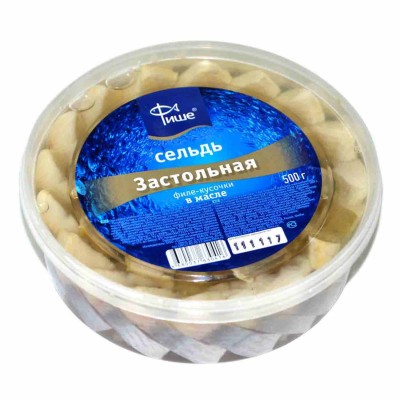 Сельдь Фише Застольная филе-кусочки в масле 500гр пэт