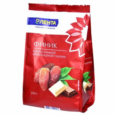 Конфеты Лента Финик в бело-темной глазури 250гр м/у