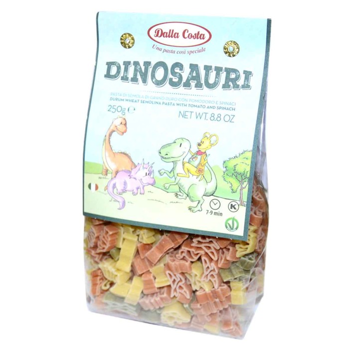 Макароны Dalla Costa Disney Dinosauri со шпинатом и томатом 250гр м/у