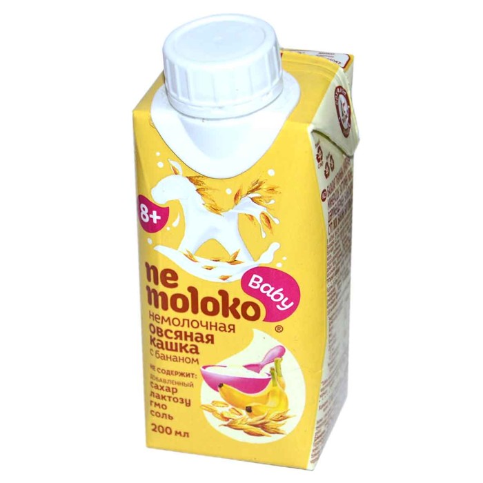Каша Nemoloko овсяная безмолочная с бананом с 8мес 0,2л т/п