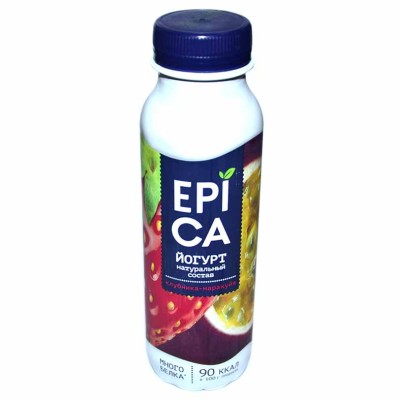 Йогурт питьевой Epica клубника-маракуйя 2,5% 290гр пэт