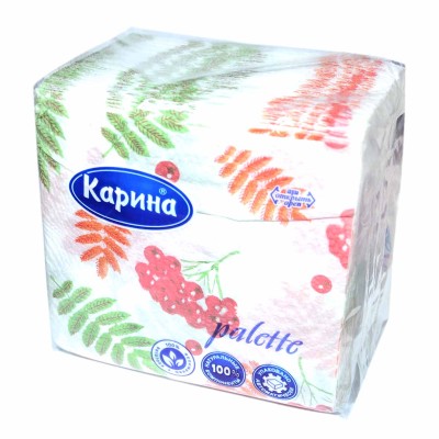 Салфетки бумажные Карина рисунок 100шт м/у