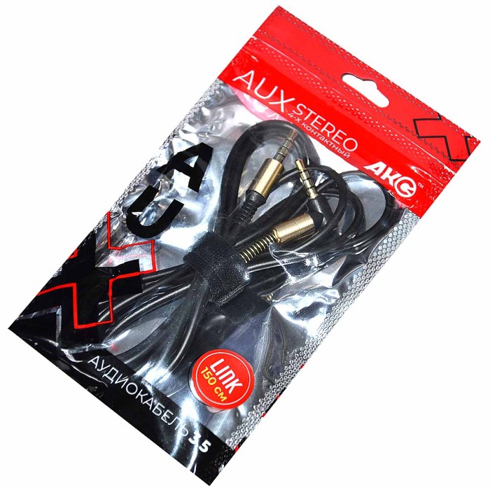 Кабель AUX Акс Link L-образный 4-контактный 1,5м