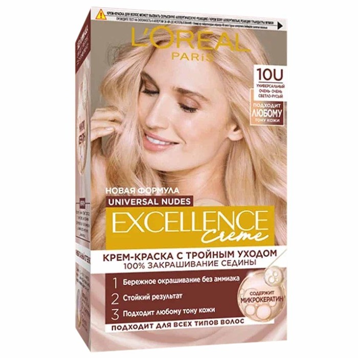 Краска для волос Loreal Exellence 10U Светло-русый к/у