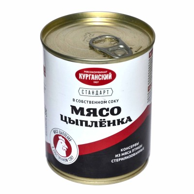 Мясо цыпленка Стандарт с/с 350гр ж/б ключ