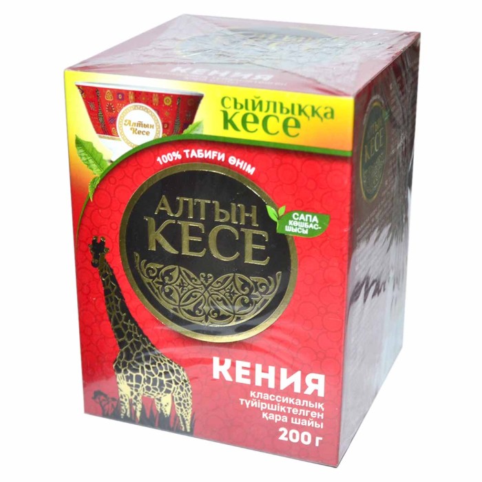 Чай Алтын кесе Кения черный гранул 200гр к/у с пиалой