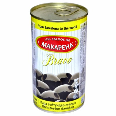 Оливки Makarena черные б/к 370мл ж/б