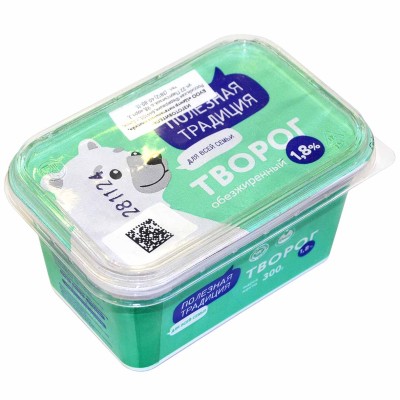 Творог Полезная традиция 0% 300гр пэт