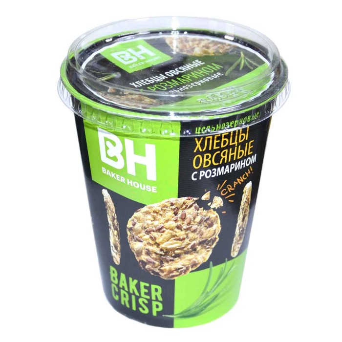 Хлебцы Baker House цельнозерновые овсяные с розмарином 90гр м/у