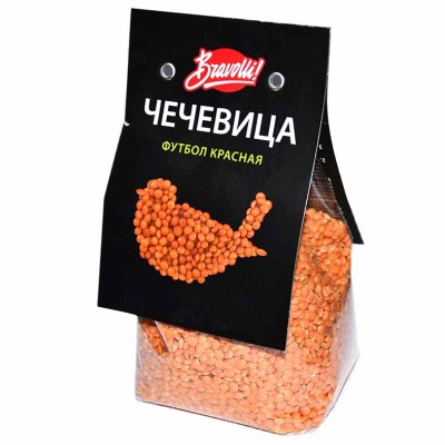 Чечевица  Bravolli красная футбол 350гр м/у