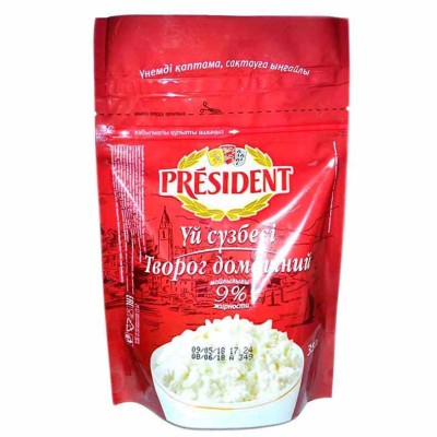 Творог President Домашний рассыпчатый 9% 350гр д/п
