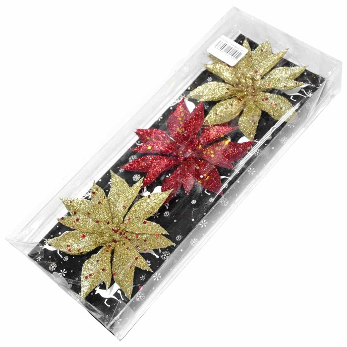 Украшение новогоднее Бант/Цветок/Бабочки 3шт