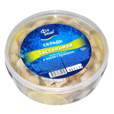 Сельдь Фише Застольная в масле с лимоном 500гр пэт