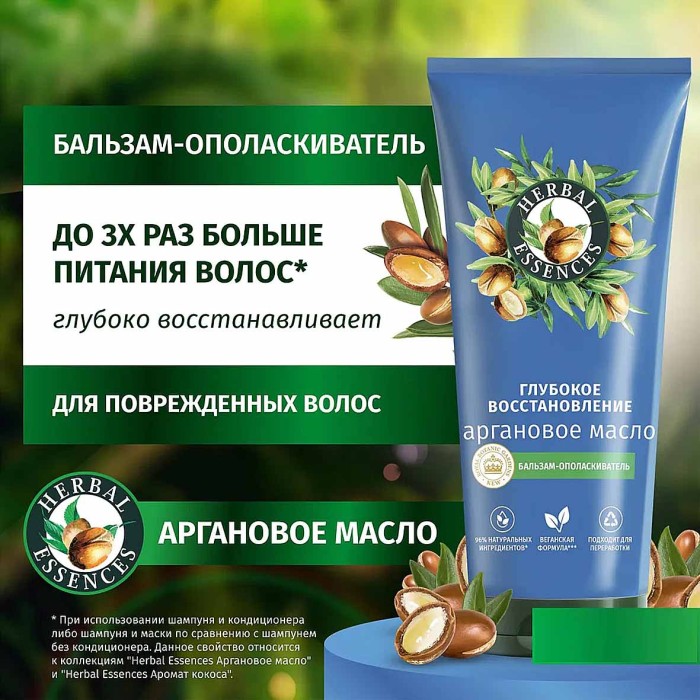 Бальзам-ополаскиватель для волос Herbal Essences Аргановое масло 250мл пэт