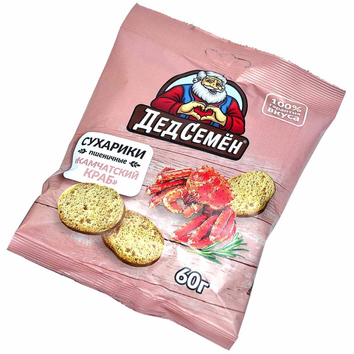 Сухарики Дед Семен вкус камчатский краб 60гр м/у
