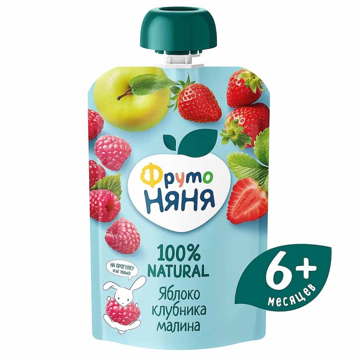 Пюре Футо Няня яблоко-клубника-малина 90гр пауч