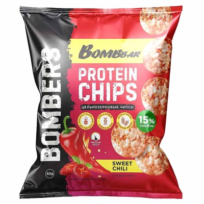 Чипсы протеиновые Bombar со вкусом сладкий чили 50гр м/у