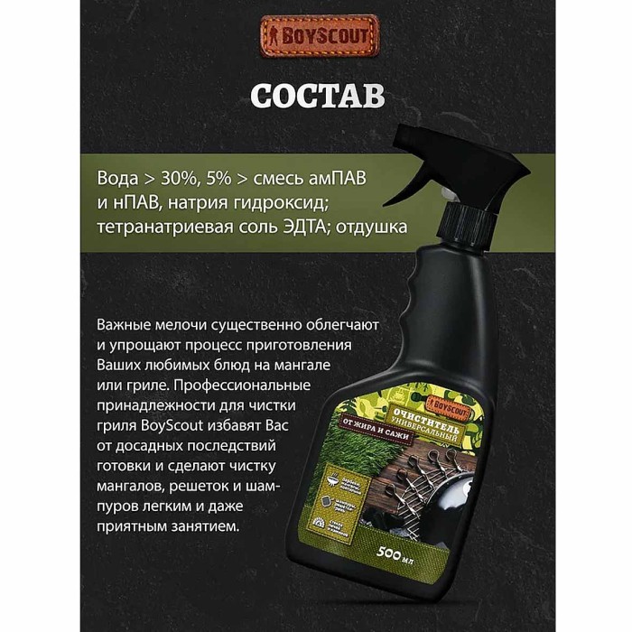 Очиститель Boyscout от жира и сажи универсальный 500мл арт61044
