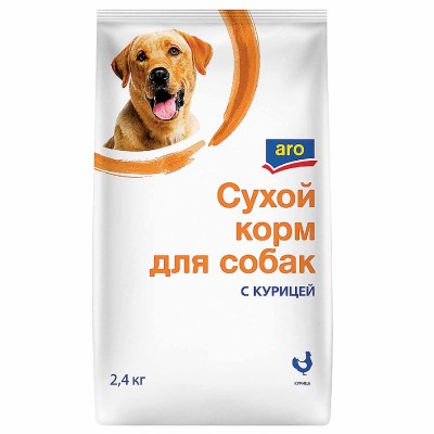Корм для собак Aro с курицей 2,4кг м/у
