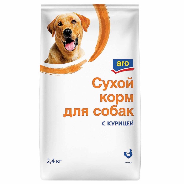 Корм для собак Aro с курицей 2,4кг м/у