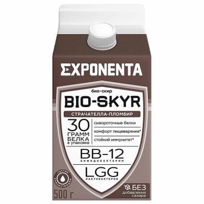 Напиток кисломолочный Exponenta Bio-Skyr 3в1 Страчателла Пломбир 500гр т/п