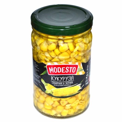 Кукуруза Modesto сладкая 320гр ст/б