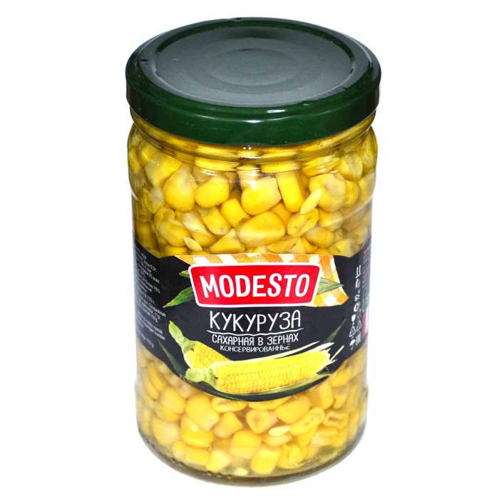 Кукуруза Modesto сладкая 320гр ст/б