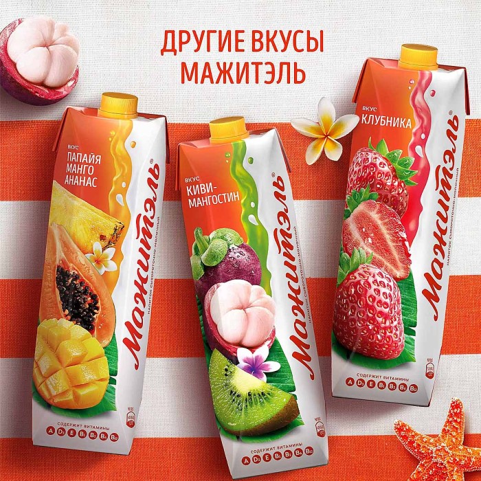 Напиток сывороточный Мажитель киви-мангостин 950мл т/п