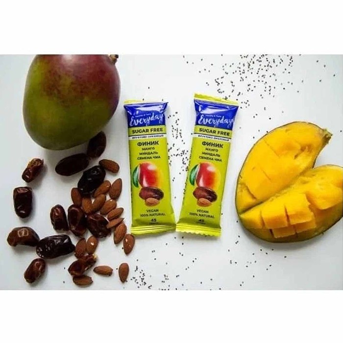 Батончик Эвридей протеиновый манго,миндаль,семена чиа 45гр м/у