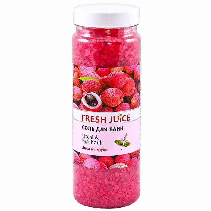 Соль для ванн Fresh Juice Личи и пачули 700гр пэт