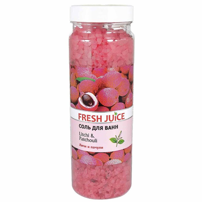 Соль для ванн Fresh Juice Личи и пачули 700гр пэт