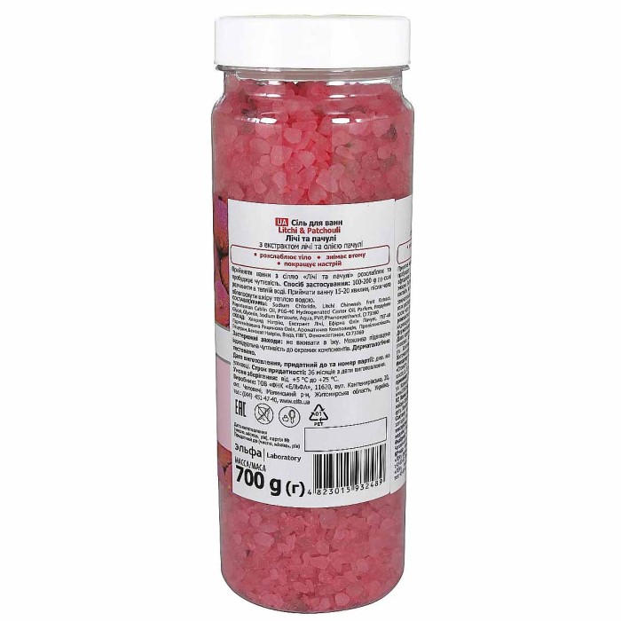 Соль для ванн Fresh Juice Личи и пачули 700гр пэт