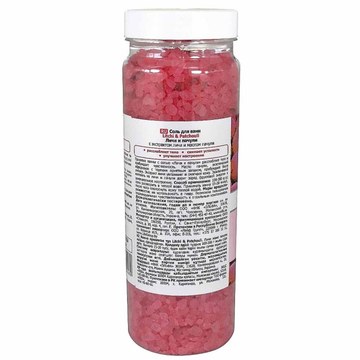 Соль для ванн Fresh Juice Личи и пачули 700гр пэт