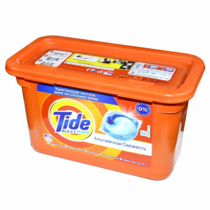 Капсулы для стирки Tide Альпийская свежесть 12*24,8гр пэт
