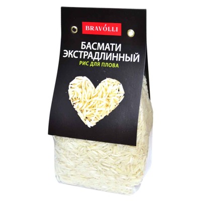 Крупа рис Bravolli Басмати для плова экстрадлинный 350гр м/у