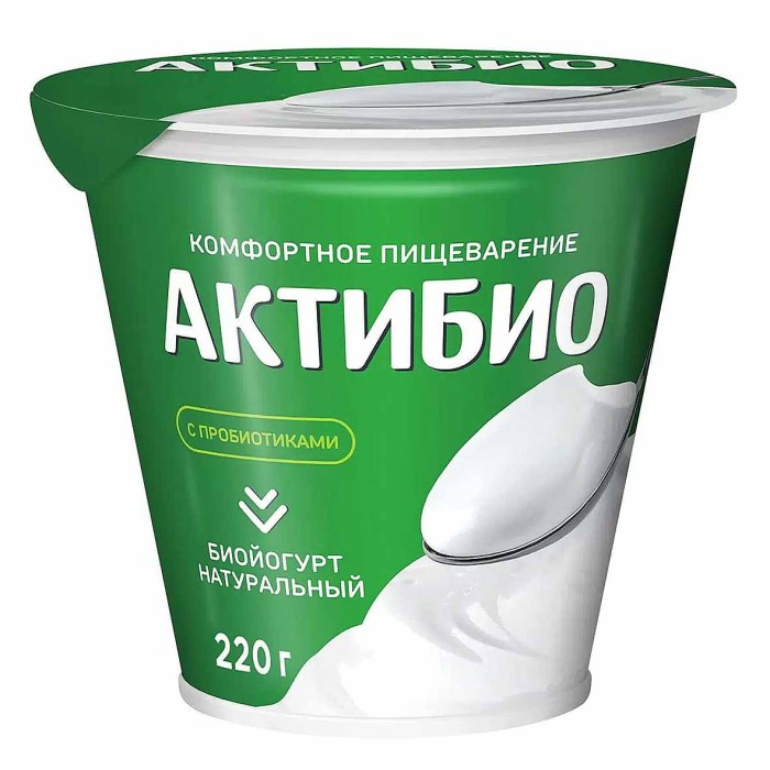 Биойогурт Актибио натуральный 3,5% 220гр пэт