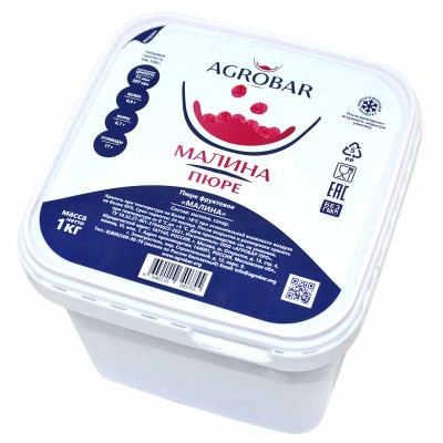 Пюре AGROBAR фруктовое малина св/м 1кг пэт