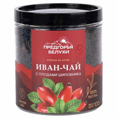 Напиток чайный Предгорья Белухи Иван-чай с плодами шиповника 100гр пэт