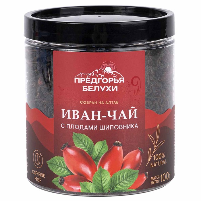 Напиток чайный Предгорья Белухи Иван-чай с плодами шиповника 100гр пэт