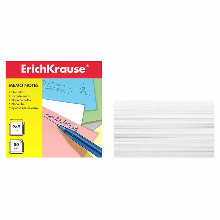 Бумага для заметок Erich Krause белая 90х90х50мм 500л арт2717
