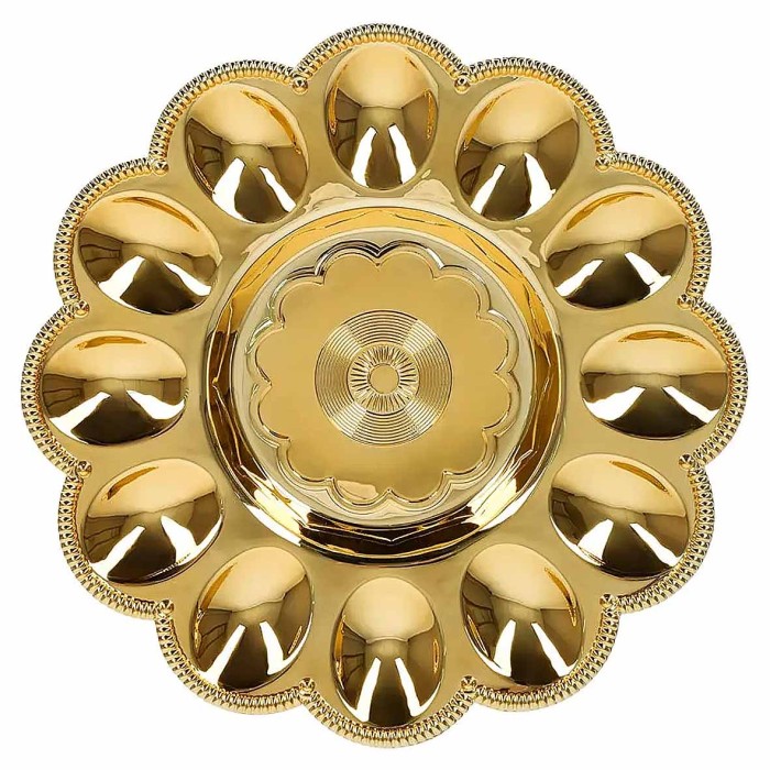 Блюдо Marmiton Праздничное золото для кулича и яиц пласт 23см арт17831