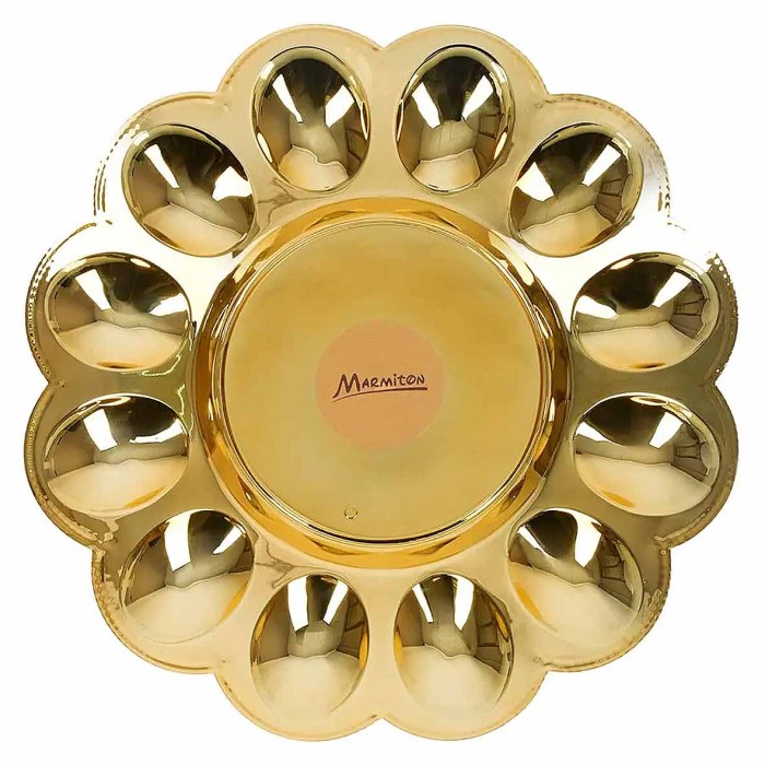 Блюдо Marmiton Праздничное золото для кулича и яиц пласт 23см арт17831