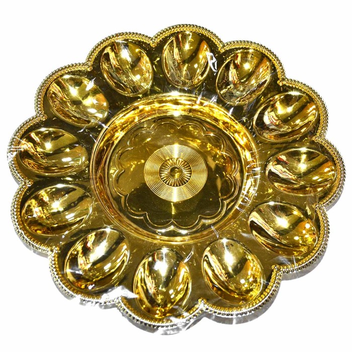 Блюдо Marmiton Праздничное золото для кулича и яиц пласт 23см арт17831