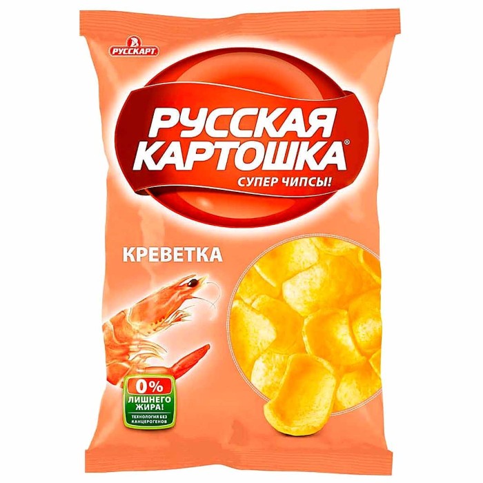 Чипсы Русская картошка вкус креветки 150гр м/у